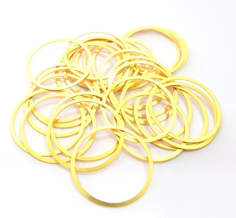 10 Gold Circle Findings Gold Plated Circle ( 31 mm )   G14304