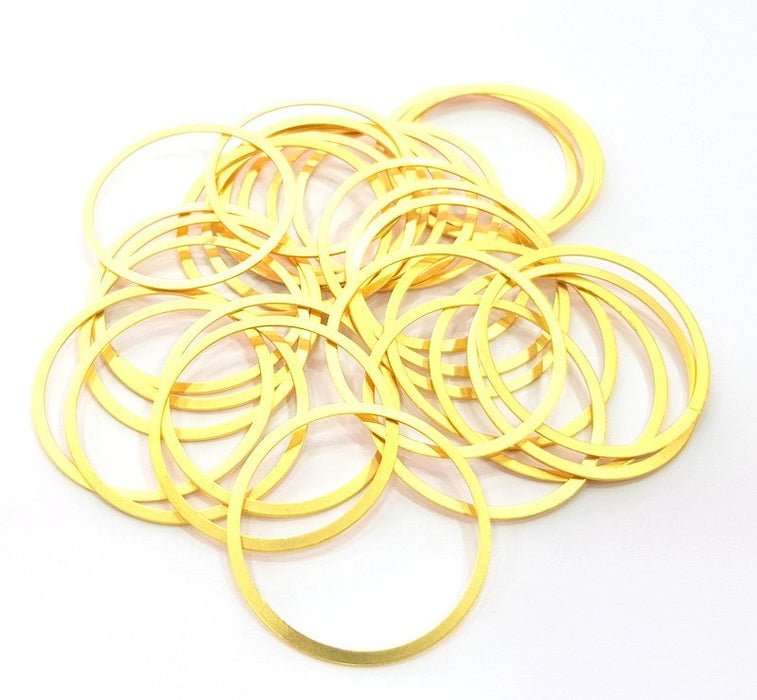 10 Gold Circle Findings Gold Plated Circle ( 31 mm )   G14304