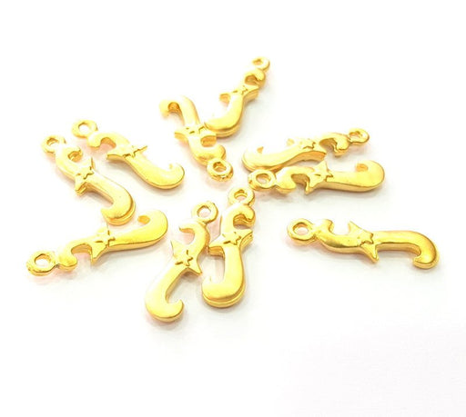 10 Gold Charms Matt Gold Charms  (23x6mm)  G14309