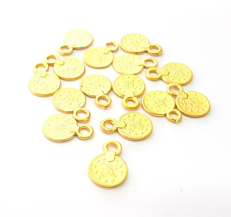 10 Ottoman Signature Charm Gold Charms Gold Plated Metal (10mm)  G14313