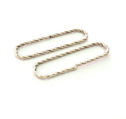 10 Silver Oval Connector Findings Antique Silver Plated Metal (42x12mm) G14325
