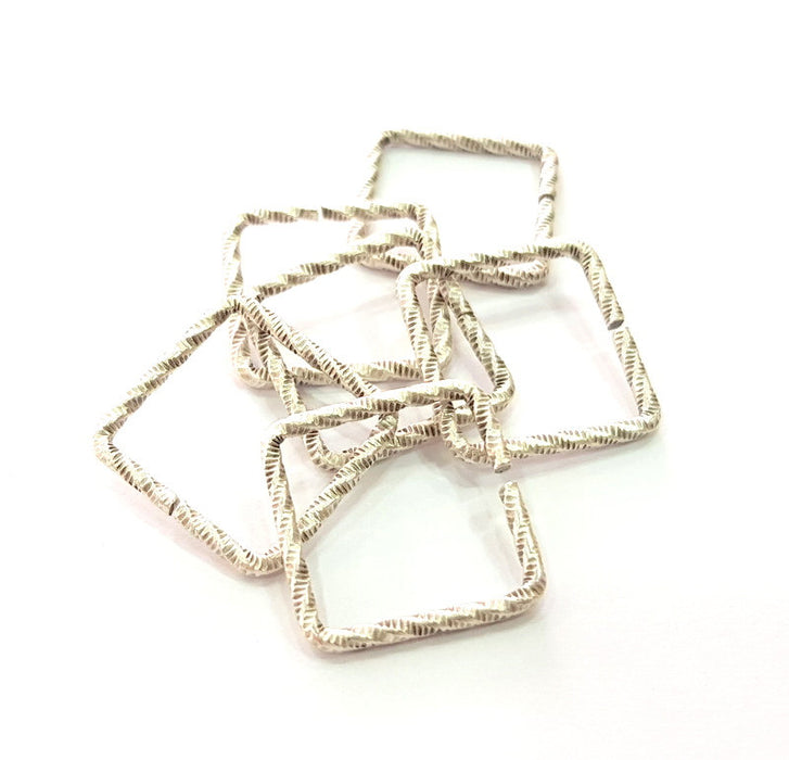 10 Square Jumpring Findings Connector  Antique Silver Findings open link (20mm) G14326