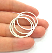 10 Silver Circle Connector Antique Silver Plated Brass (30 mm)  G14327