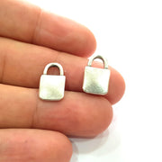 20 Lock Charm Antique Silver Plated Charms (16x9mm) G14328