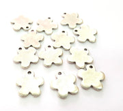 10 Flower Charm Silver Charms Antique Silver Plated Metal (14mm) G14329