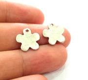 10 Flower Charm Silver Charms Antique Silver Plated Metal (14mm) G14329