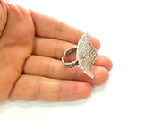 Silver Ring Setting Resin Ring Blank Cabochon Base inlay Mounting Adjustable Ring Base Bezel (29mm) Antique Silver Plated Brass G14353