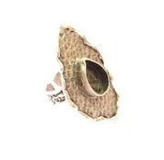 Silver Ring Setting Resin Ring Blank Cabochon Base inlay Mounting Adjustable Ring Base Bezel (14x10 mm) Antique Silver Plated Brass G14358