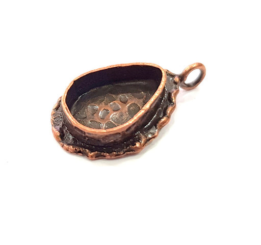 Antique Copper Pendant Blank Mosaic Base Blank inlay Necklace Blank Resin Blank Mountings Copper Plated Brass (14x10mm blank) G14617