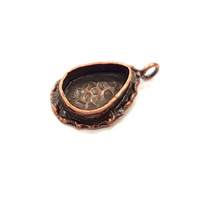 Antique Copper Pendant Blank Mosaic Base Blank inlay Necklace Blank Resin Blank Mountings Copper Plated Brass (14x10mm blank) G14617