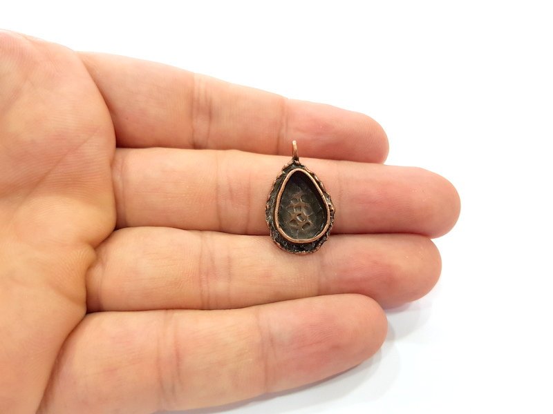 Antique Copper Pendant Blank Mosaic Base Blank inlay Necklace Blank Resin Blank Mountings Copper Plated Brass (14x10mm blank) G14617