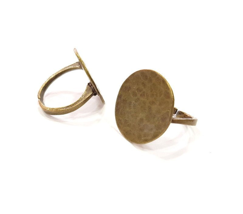 Antique Bronze Ring Blank Ring Setting Cabochon Mountings ( 20 mm blank) Antique Bronze Plated Brass G14625