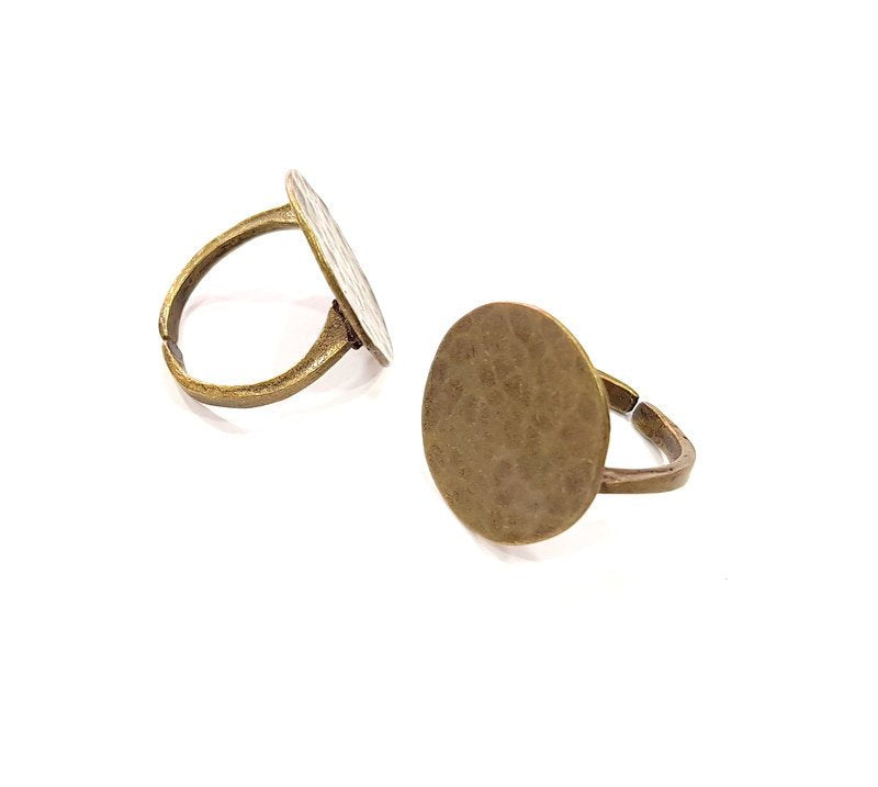 Antique Bronze Ring Blank Ring Setting Cabochon Mountings ( 20 mm blank) Antique Bronze Plated Brass G14625