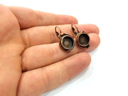 Earring Blank Base Settings Copper Resin Blank Cabochon Base inlay Blank Mountings Antique Copper Plated Brass (10mm blank) 1 Set  G14631