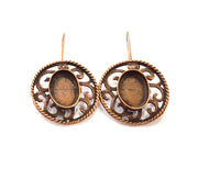 Earring Blank Base Settings Copper Resin Blank Cabochon Base inlay Blank Mountings Antique Copper Plated Brass (18x13mm blank) 1 Set  G14634