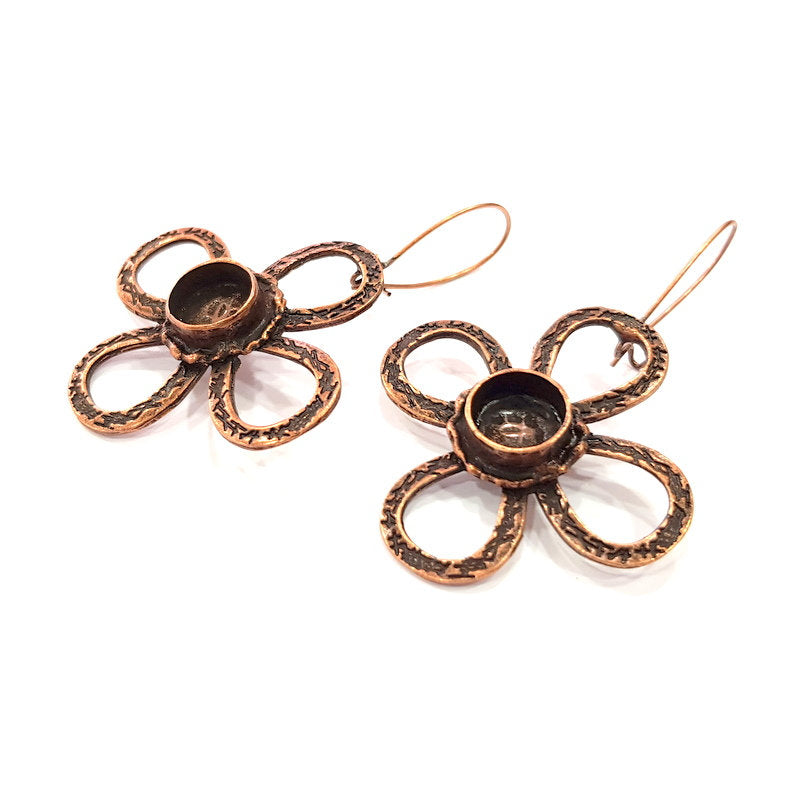 Earring Blank Base Settings Copper Resin Blank Cabochon Base inlay Blank Mountings Antique Copper Plated Brass (10mm blank) 1 Set  G14635