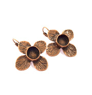 Earring Blank Base Settings Copper Resin Blank Cabochon Base inlay Blank Mountings Antique Copper Plated Brass (10mm blank) 1 Set  G14639