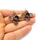 Earring Blank Base Settings Copper Resin Blank Cabochon Base inlay Blank Mountings Antique Copper Plated Brass (10mm blank) 1 Set  G14639