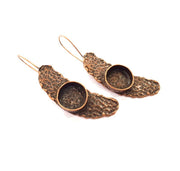 Earring Blank Base Settings Copper Resin Blank Cabochon Base inlay Blank Mountings Antique Copper Plated Brass (14mm blank) 1 Set  G14643