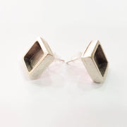 Earring Blank Base Settings Silver Resin Blank Cabochon Base inlay Blank Mountings Antique Silver Plated Metal (10x10mm blank) 1 Set  G15406