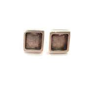 Earring Blank Base Settings Silver Resin Blank Cabochon Base inlay Blank Mountings Antique Silver Plated Metal (10x10mm blank) 1 Set  G15406