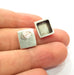 Earring Blank Base Settings Silver Resin Blank Cabochon Base inlay Blank Mountings Antique Silver Plated Metal (10x10mm blank) 1 Set  G15406