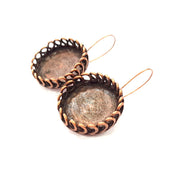Earring Blank Base Settings Copper Resin Blank Cabochon Base inlay Blank Mountings Antique Copper Plated Brass (25mm blank) 1 Set  G14651