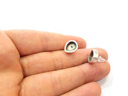 5 Pairs Earring Blank Base Settings Silver Resin Blank Cabochon Base inlay Blank Mountings Antique Silver Plated Metal (10x8mm blank) G14657