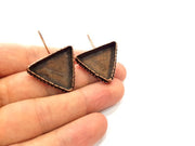 Earring Blank Base Settings Copper Resin Blank Cabochon Base inlay Blank Mountings Antique Copper Plated Brass (25x20mm blank) 1 Set  G14668