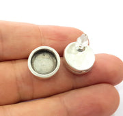 Earring Blank Base Settings Silver Resin Blank Cabochon Base inlay Blank Mountings Antique Silver Plated Metal (12mm blank) 1 Set  G14669