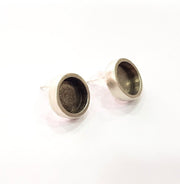 5 Pairs Earring Blank Base Settings Silver Resin Blank Cabochon Base inlay Blank Mountings Antique Silver Plated Metal (12mm blank) G14669