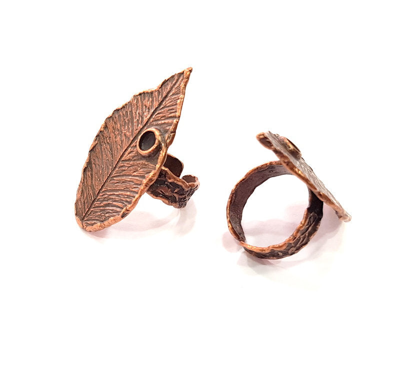 Copper Ring Settings inlay Ring Blank Mosaic Ring Bezel Base Cabochon Mountings ( 4 mm blank) Antique Copper Plated Brass G15613
