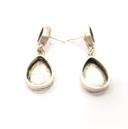Earring Blank Base Settings Silver Resin Blank Cabochon Base inlay Blank Mountings Antique Silver Plated Metal (18x13+10x8mm) 1 Set  G15407