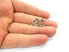 5 Heart Charm Silver Charms Antique Silver Plated Metal (26x13mm) G14683