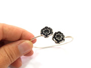 Silver Bracelet Blank Bangle Blank Cuff Blank Adjustable Bracelet inlay Blank Antique Silver Plated Brass (6mm Blanks) G14692