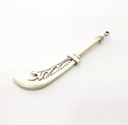 2 Sword Charms Antique Silver Plated Charms (81x14mm) G14693