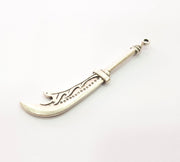 2 Sword Charms Antique Silver Plated Charms (81x14mm) G14693