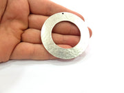 Circle Pendant Silver Pendant Antique Silver Plated Metal (56mm) G14694