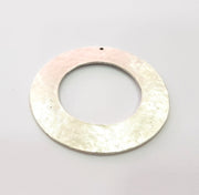 Circle Pendant Silver Pendant Antique Silver Plated Metal (56mm) G14694