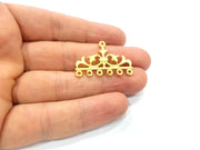 2 Gold End Bar Connector Gold Plated Metal (33x22mm)  G14700