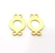 2 Circle Connector  Charm Gold Charms Gold Plated Metal (30x20mm)  G14702