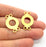 2 Circle Connector  Charm Gold Charms Gold Plated Metal (30x20mm)  G14702