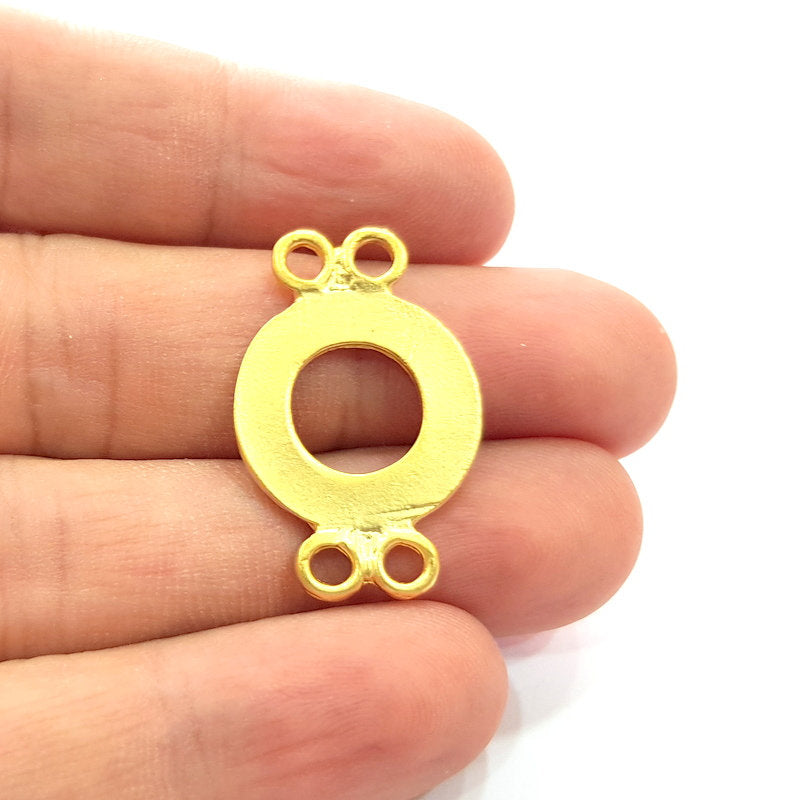2 Circle Connector  Charm Gold Charms Gold Plated Metal (30x20mm)  G14702