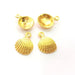4 Shell Charm Oyster Charms Mussel Charms Sea Ocean Gold Pendant Gold Plated Shell Pendant (17x12mm)  G14707