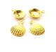 4 Shell Charm Oyster Charms Mussel Charms Sea Ocean Gold Pendant Gold Plated Shell Pendant (17x12mm)  G14707