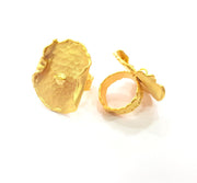 Gold Ring Settings Blank Mountings Adjustable Ring (16mm blank ) Gold Plated Brass G14716