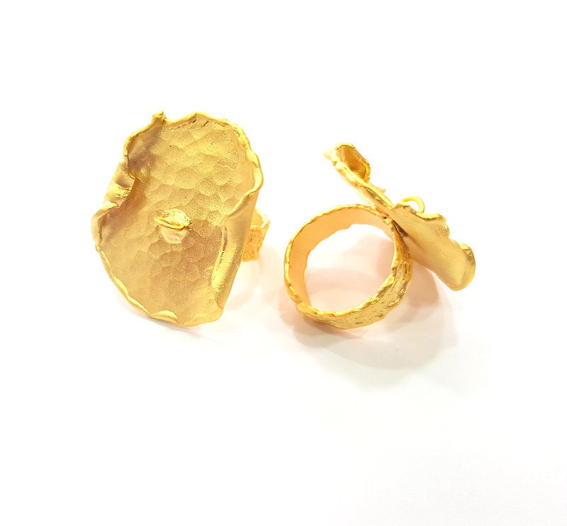 Gold Ring Settings Blank Mountings Adjustable Ring (16mm blank ) Gold Plated Brass G14716