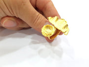 Gold Ring Settings Blank inlay Ring Mosaic Ring Bezel Base Cabochon Mountings Adjustable (10mm blank ) Gold Plated Brass G14724