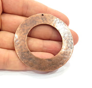 Copper Circle Pendant Antique Copper Charm Antique Copper Plated Metal (56mm) G16602