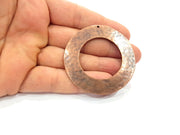 Copper Circle Pendant Antique Copper Charm Antique Copper Plated Metal (56mm) G16602